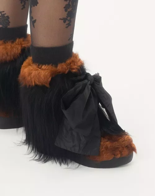 Snowish Fur Ankle Boot Front View